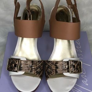 Marc Fisher Brown/White sandals size 9M
